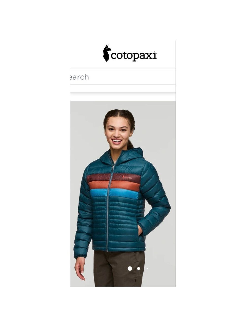 NWT Women's Cotopaxi Teal & Brown Fuego Hooded Puffer Jacket M - Picture 2 of 10
